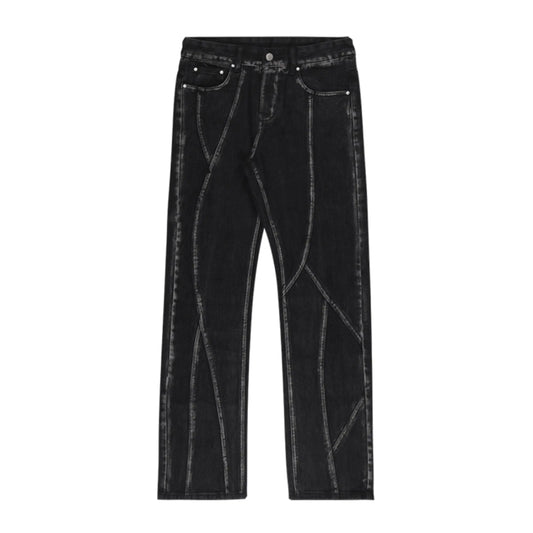 Tide Brand Men's High Street Washed Retro Flared Jeans