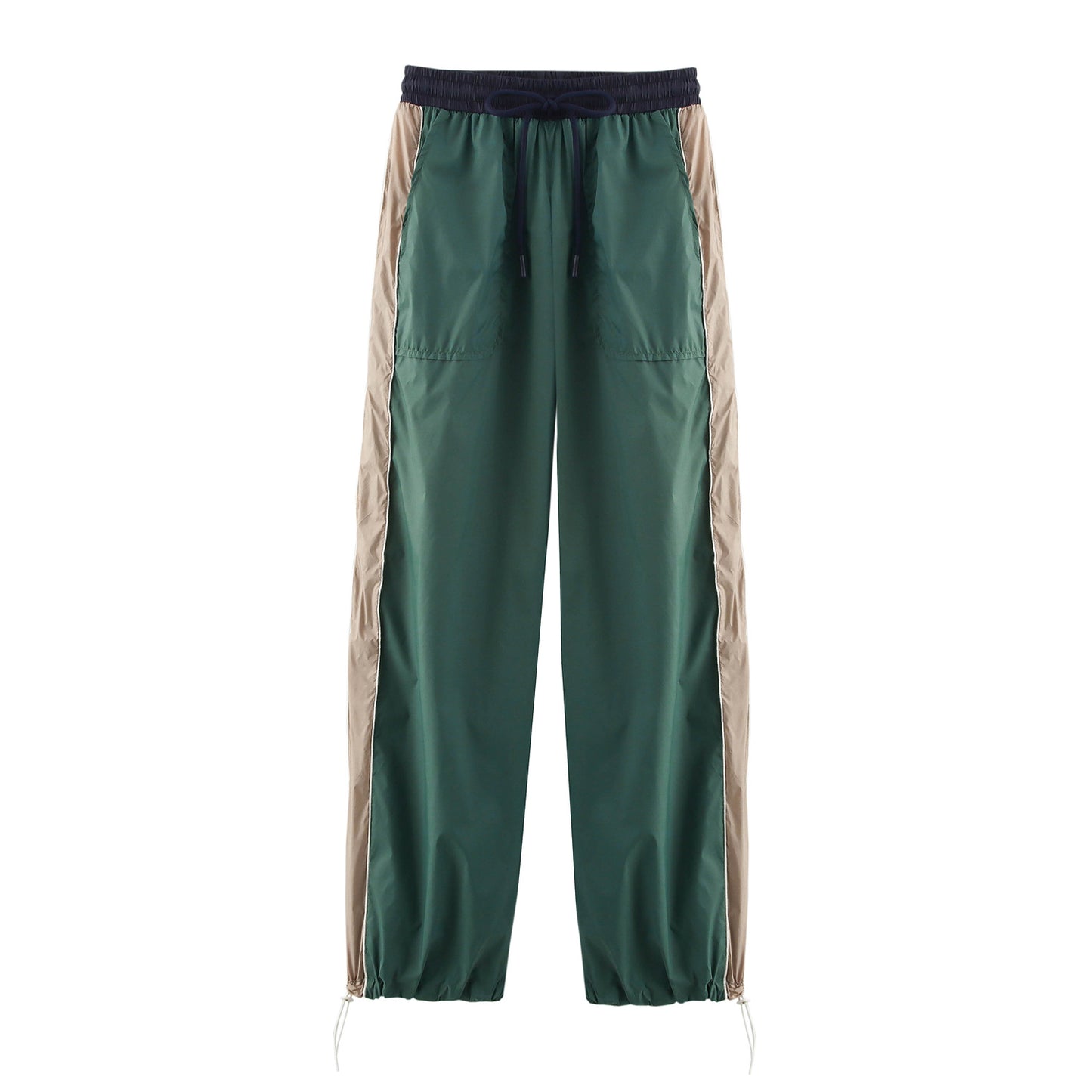 Women's Clothing INS Color Block Trimmed Jacket + Long Pants Set