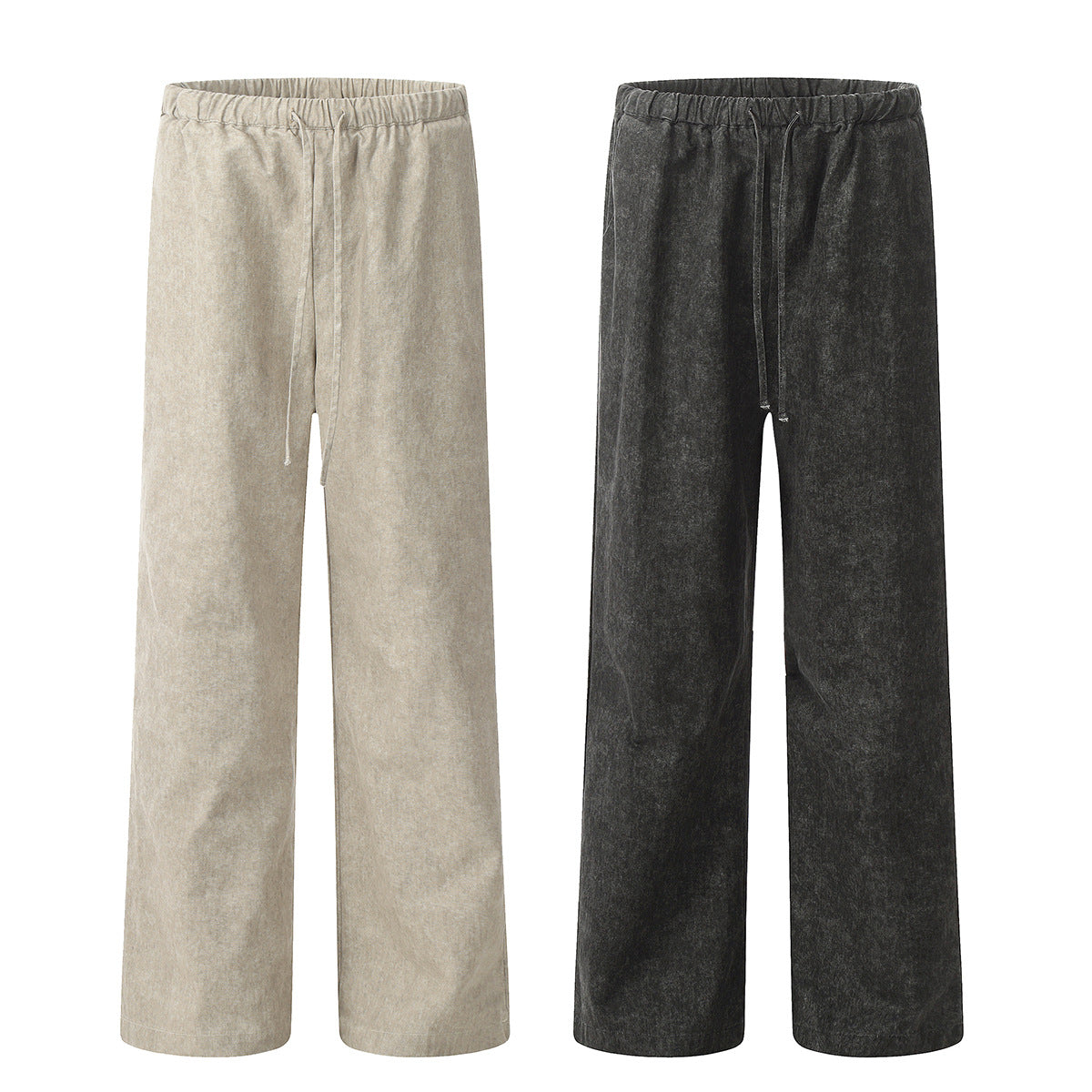 Retro Loose Fit Slimming Trendy Distressed Three-Dimensional Straight Leg Long Pants