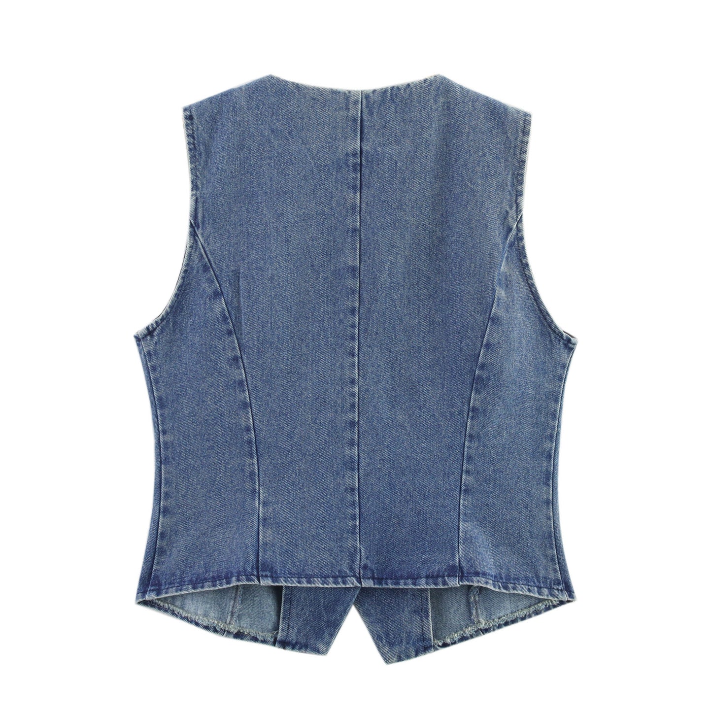 Women's Denim Vest + Wide Leg Pants Set