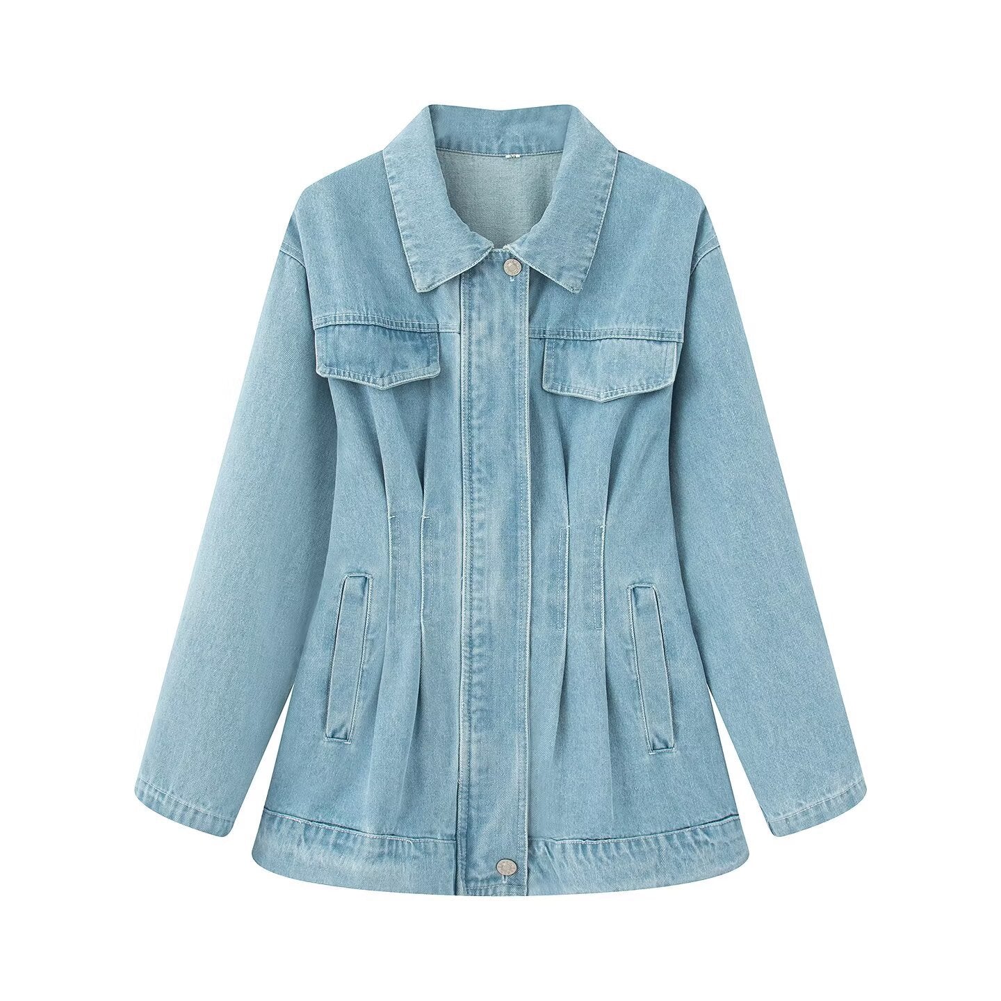 Women's Clothing Lapel Waist-tied Denim Comfortable Jacket