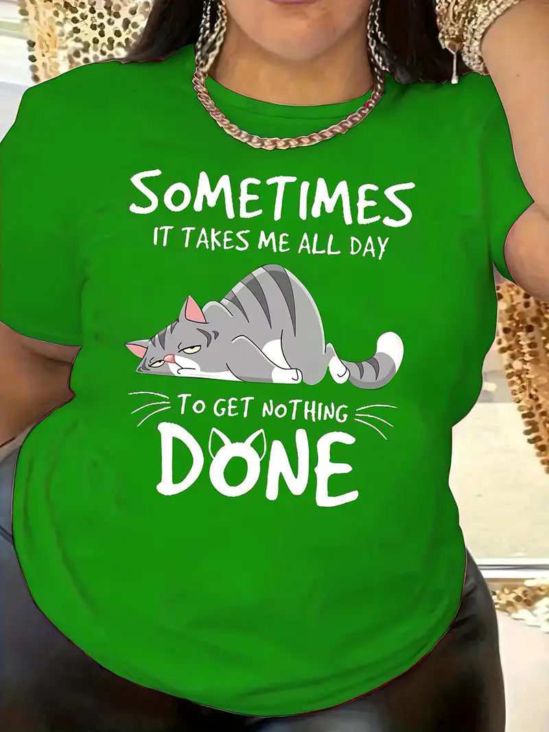 Women's Short Sleeve Animal Round Neck Top