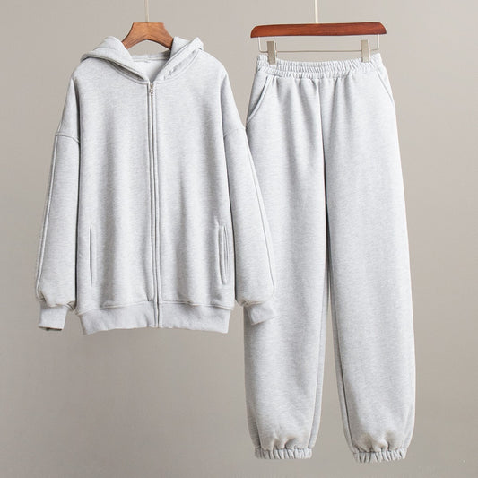 Hoodie Cardigan Set Women Autumn Winter New Arrival Sport Casual Fleece Cardigan Hoodie