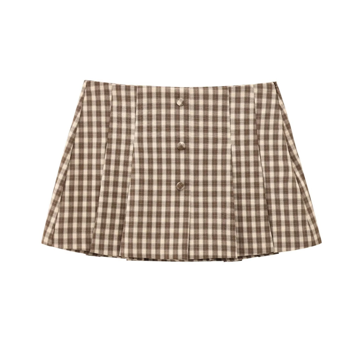 Women's Plaid Sleeveless Fitted Vest + Plaid Skirt Pants