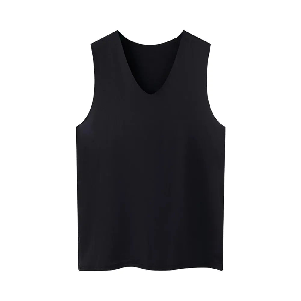 Men's V-Neck Quick-Dry Ice Silk Sleeveless T-Shirt