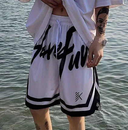 Embroidered Mesh Basketball Shorts for Heavy Industry