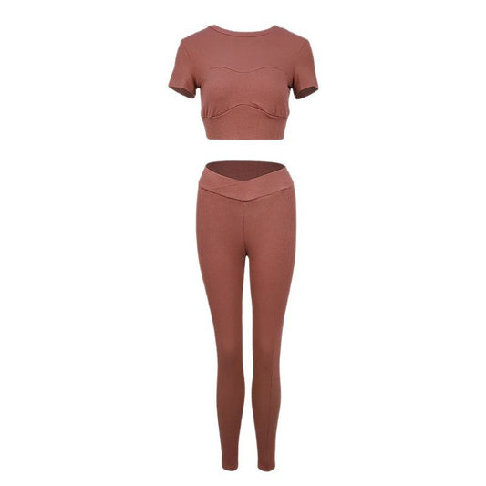 Fitted Sexy Short Sleeve Two-Piece Set for Women