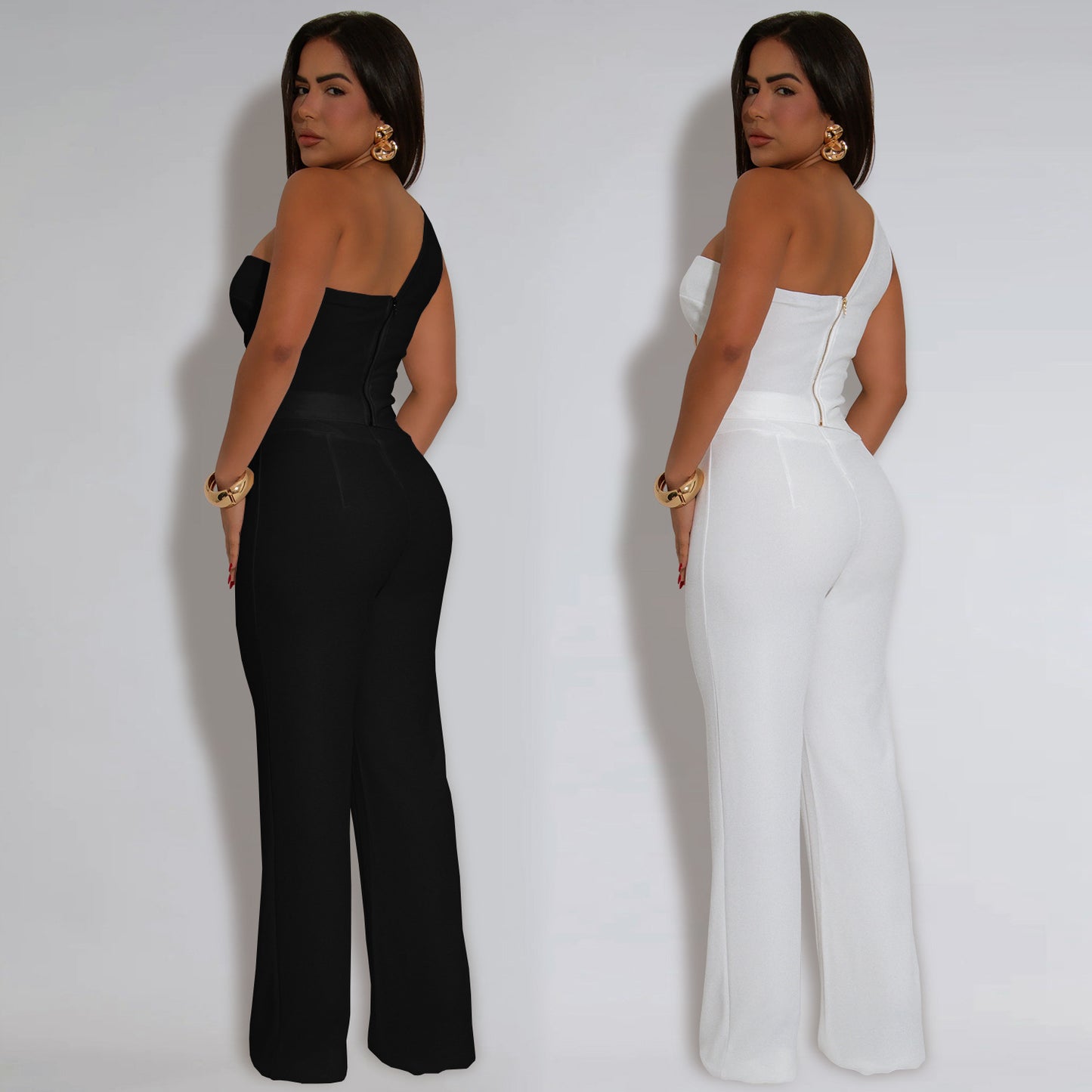 Elegant Slim Sleeveless Top and Long Pants Two-Piece Set for Women
