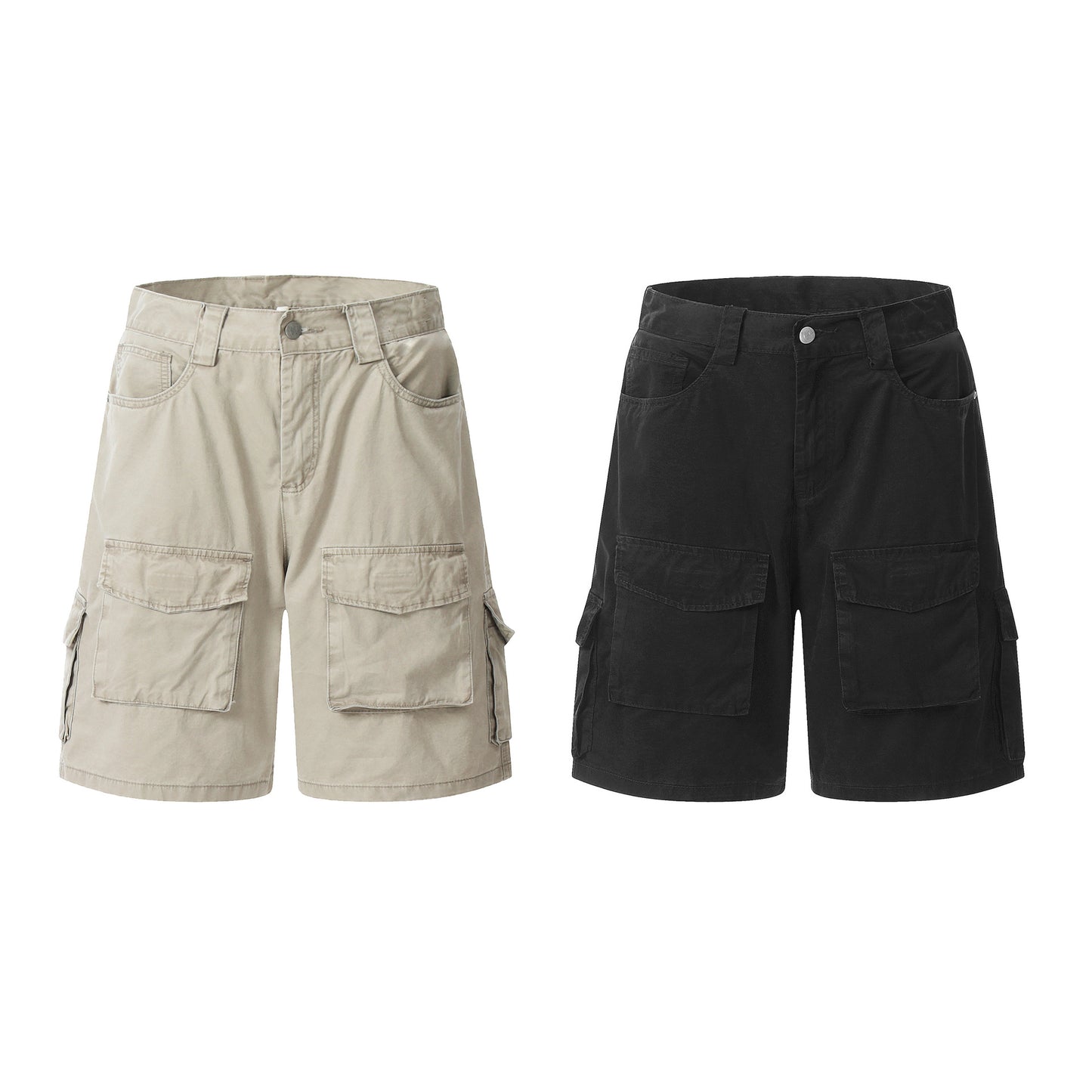 Multi-Pocket Work Shorts Men's Summer Five-Point Casual Pants Retro Style