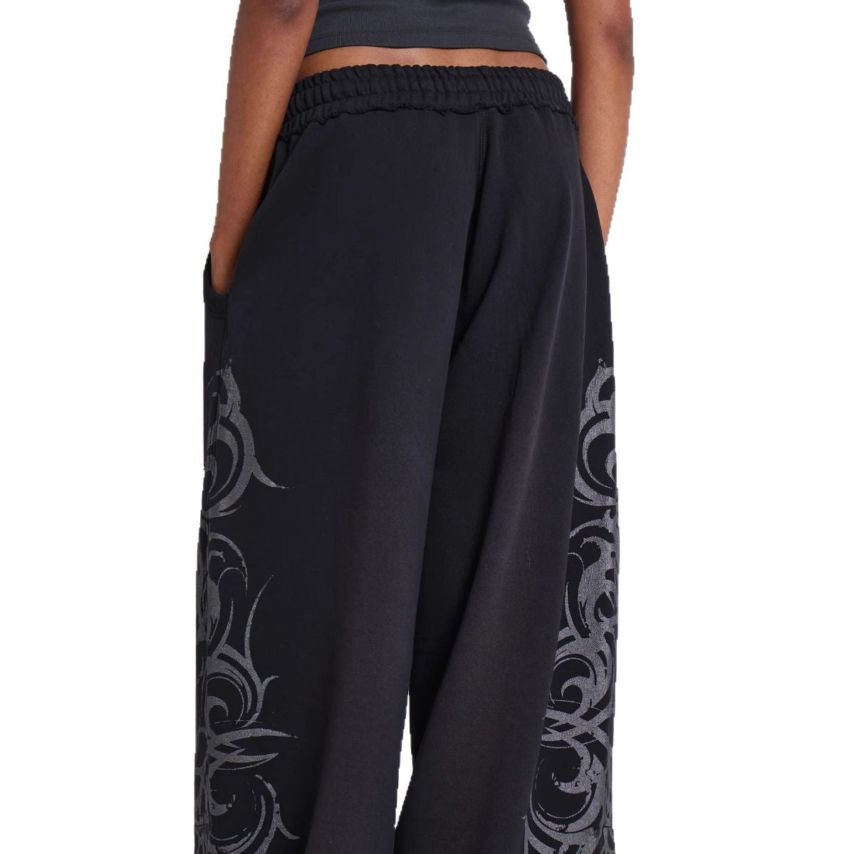 Print Sweatpants Streetwear Spicy Girl Hip Hop Casual Wide Leg Pants Loose Long Pants Trendy