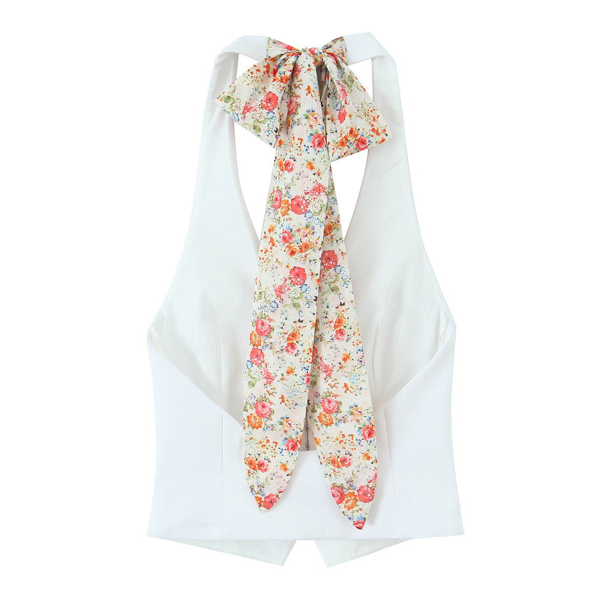 Women's Clothing Printed Thin Scarf Decorative Neck Hanging Top High Waist Short Pants Set