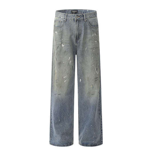Gradient Loose Fit Three-Dimensional Trendy Casual Pile Slim Wide-Leg Long Pants