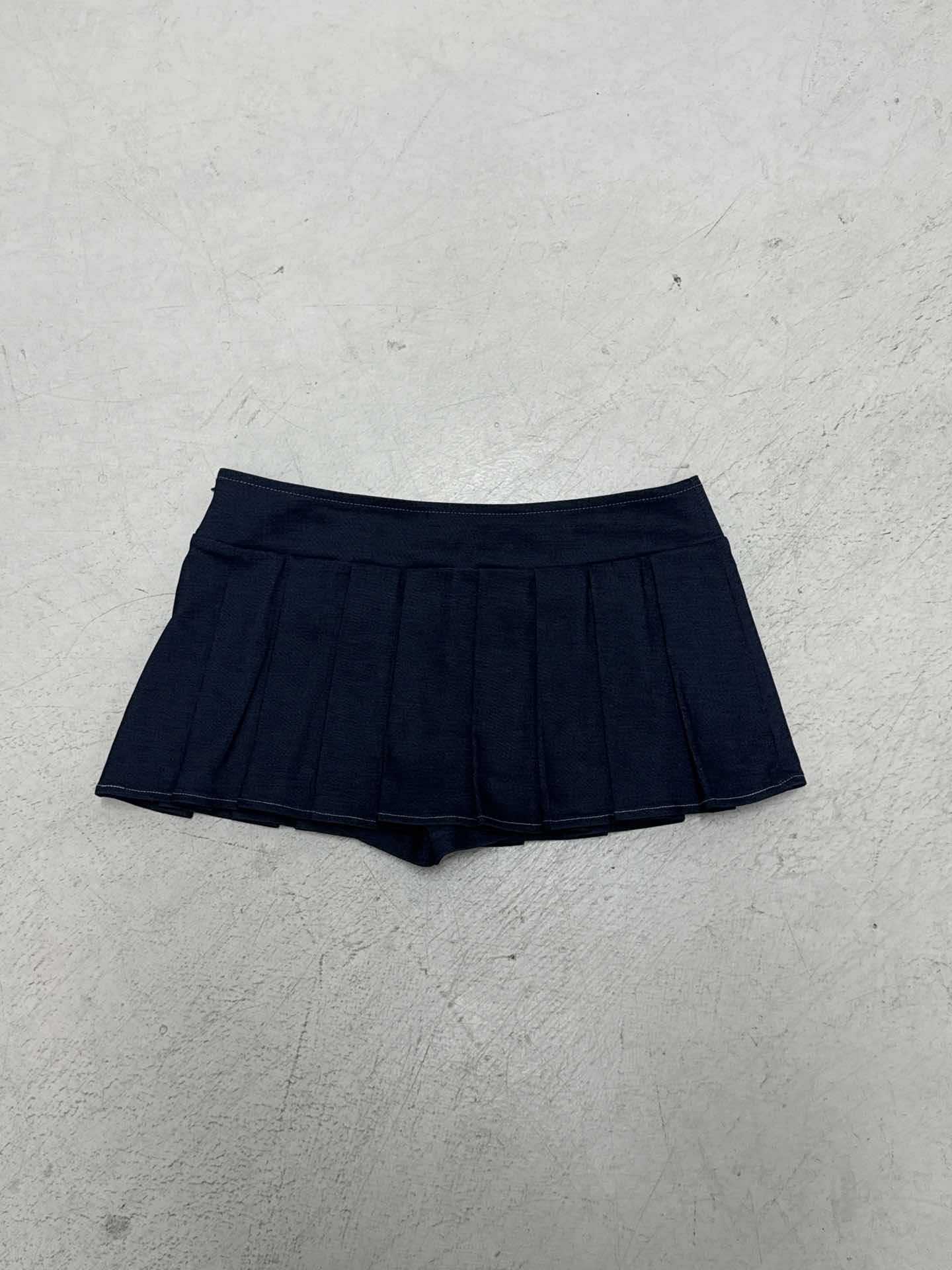 Style Original Color Knit Strapless Crop Top Low Waist Short Pleated Skirt  Personality Spicy Girl Casual Set