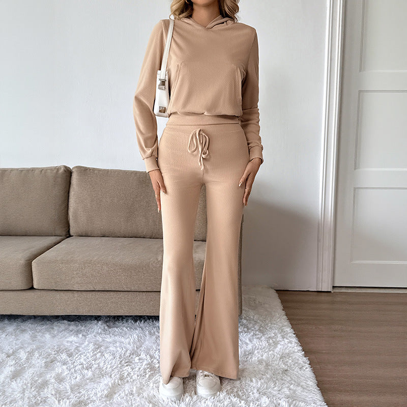 Women's Hooded Sweatshirt and Casual Pants Two-piece Suit for Autumn and Winter