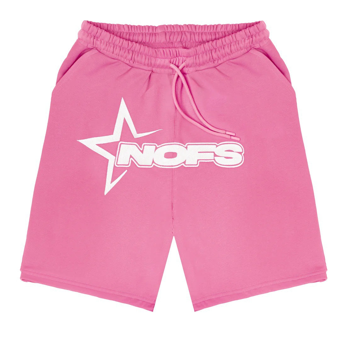 Short Sleeve Top for Men and Women, Street Hip Hop Punk Letter Print T-Shirt and Shorts