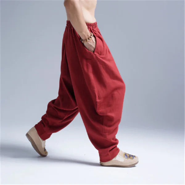Casual Arc Pants with Ethnic Lantern Style
