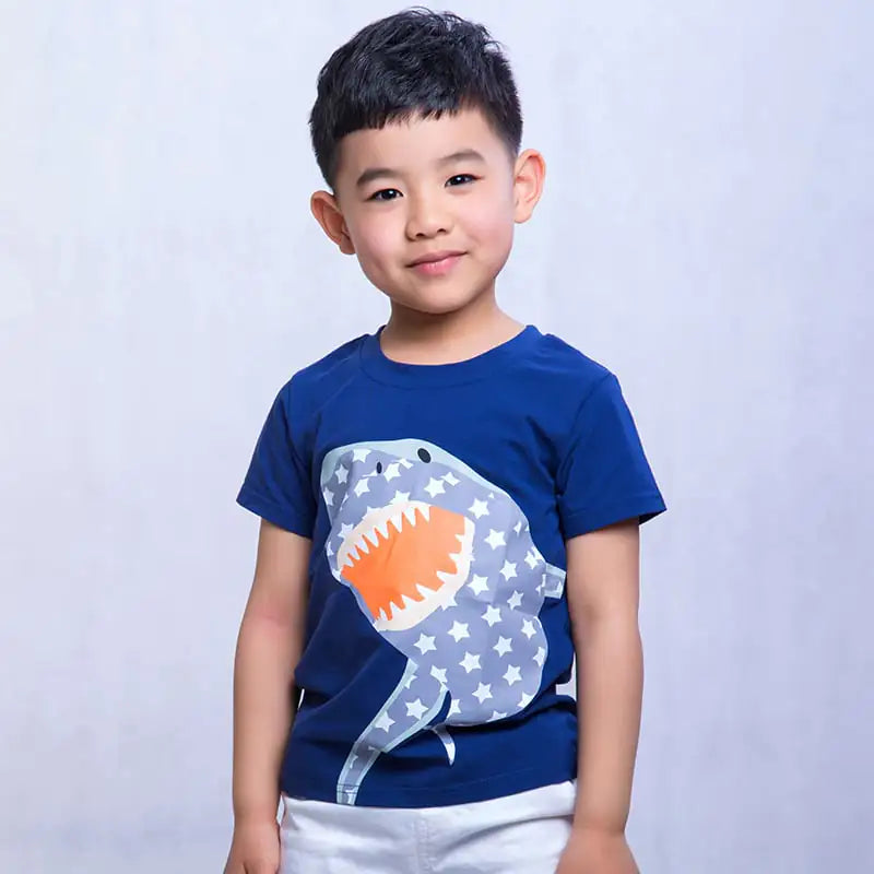 Trendy Cartoon Printed Short-Sleeved T-Shirt for Kids