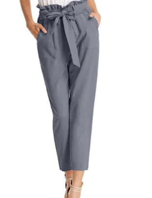New Autumn 3/4 Length Pants with Ruffle Belt