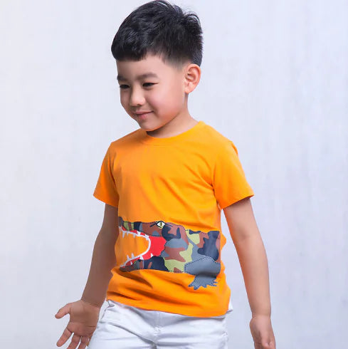 Trendy Cartoon Printed Short-Sleeved T-Shirt for Kids