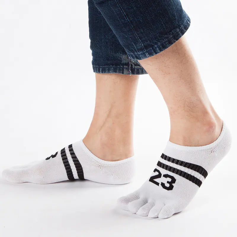 Five-Finger Sports Socks - Invisible Cotton Boat Socks