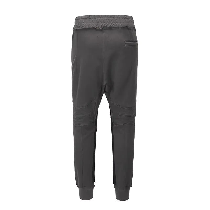 Fog Patchwork Pleated Cuffed Joggers