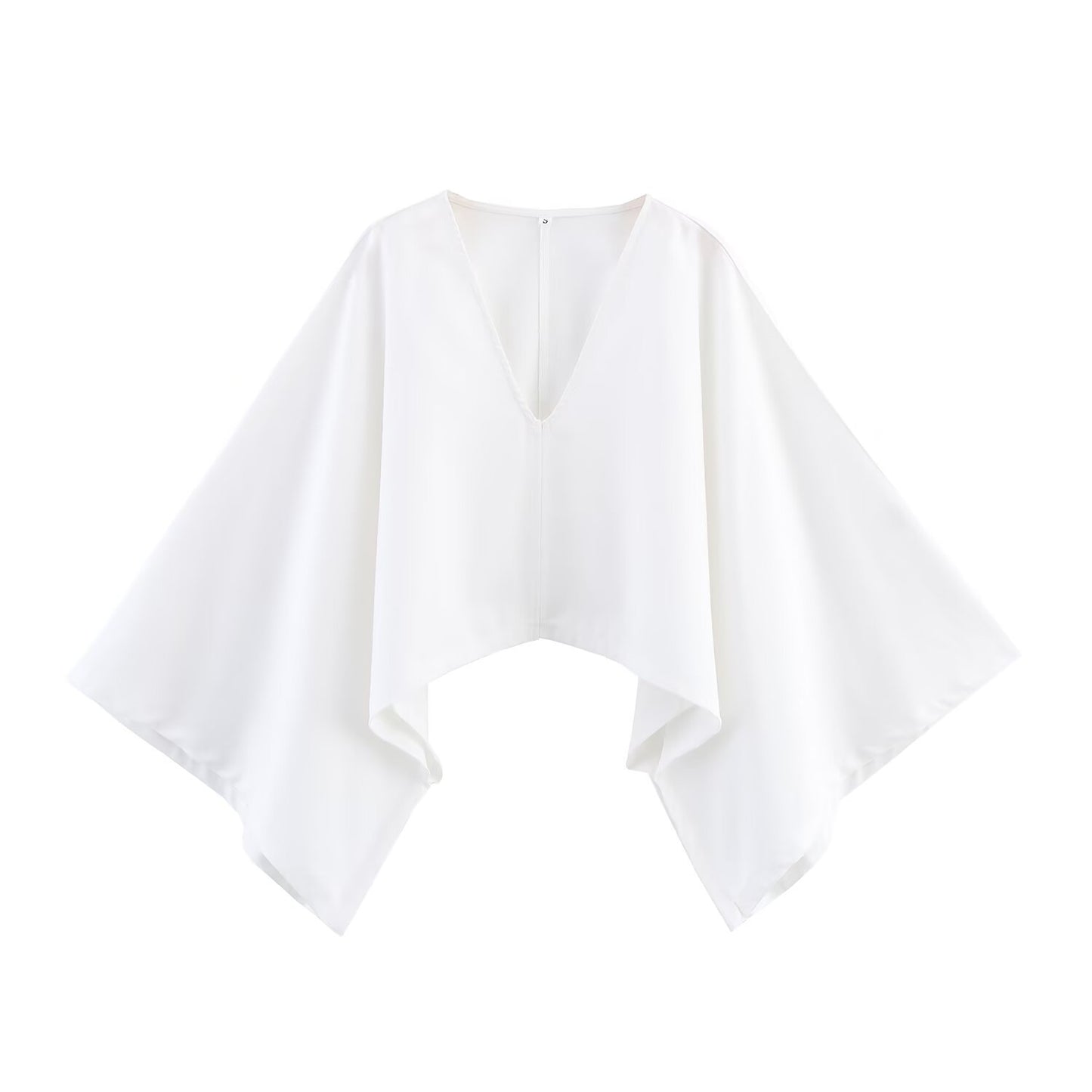 Asymmetric Blended Cape Top + Wide Leg Pants