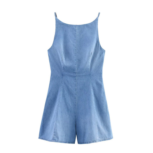 Women's Denim Short Jumpsuit
