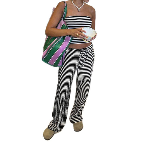 Casual Vacation Slim Long Pants Two-Piece Set Women's