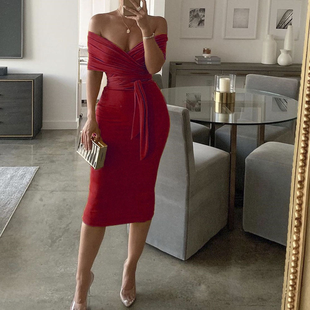 Sexy zip top high waisted half body pleated skirt set