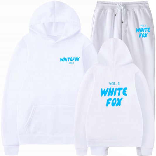 Winter New Hoodie Set Fashion Sports LOGO Long Sleeve Crew Neck Hooded Sweatshirt Two-piece Set