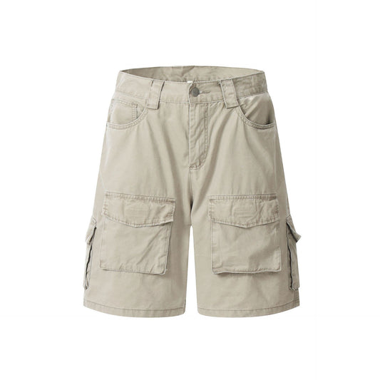Multi-Pocket Work Shorts Men's Summer Five-Point Casual Pants Retro Style