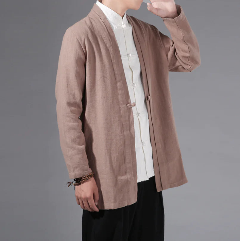 2019 Men’s Linen Autumn Vintage Chinese Style Cardigan