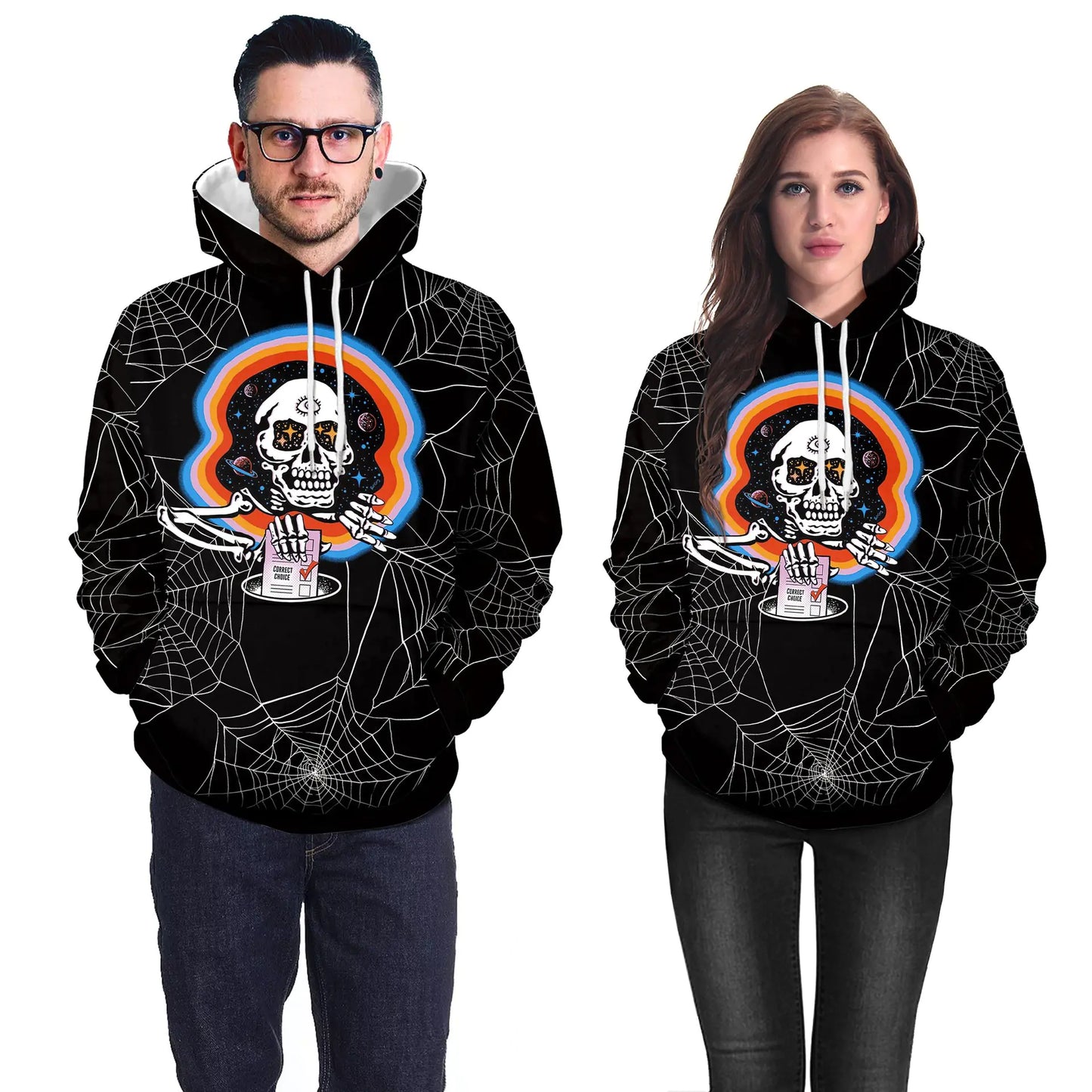 Women's Casual Skull Hoodie for Halloween