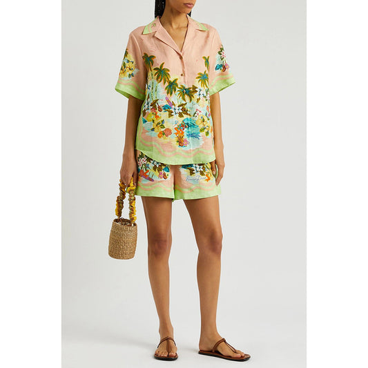 Casual Short Sleeve Two-Piece Set with Loose Fit and Fashionable Shorts for Women