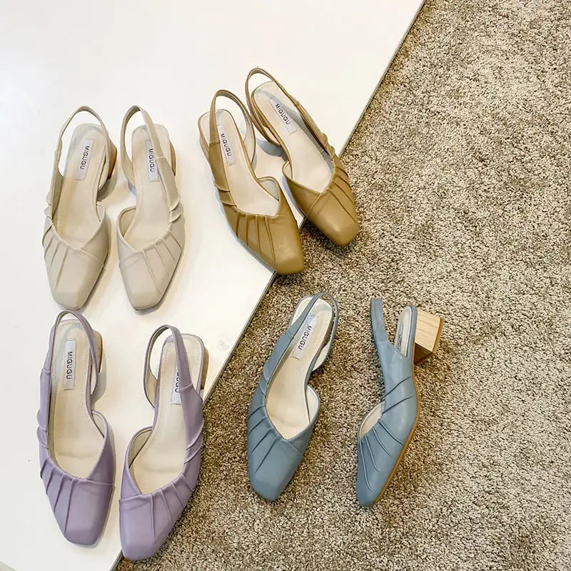 Crinkled High Heel Sandals