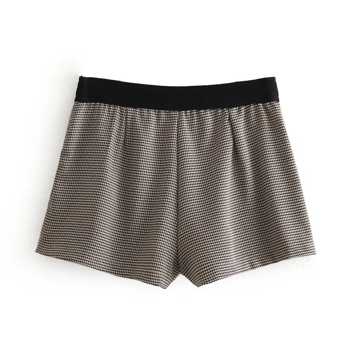 Women's Clothing INS Spliced Houndstooth Small Jacket Pleated Skirt Pants Set