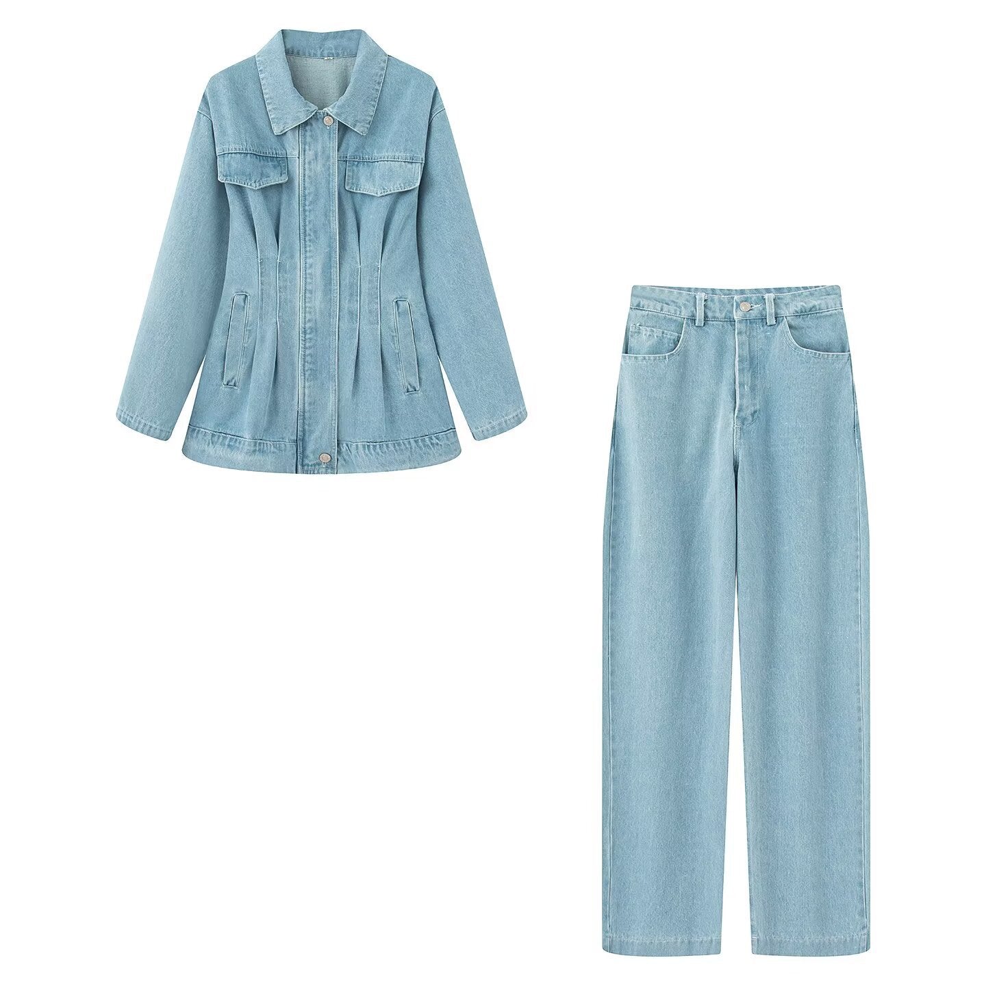 Women's Clothing Lapel Waist-tied Denim Comfortable Jacket
