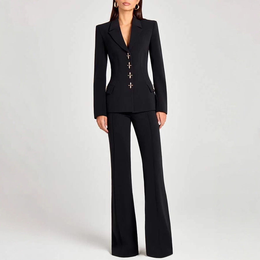 Elegant Long Sleeve Blazer Set with Vest and Trousers for Women  Autumn/Winter Fashion Style