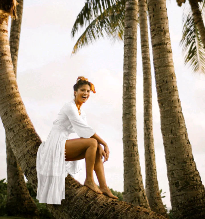 Cotton Lace Cardigan and Beach Cover-Up Dress