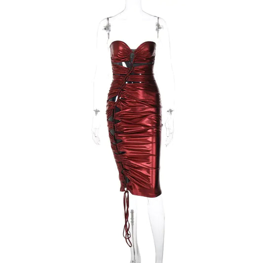 Women's Slim Fit Hollow Tube Top Dress