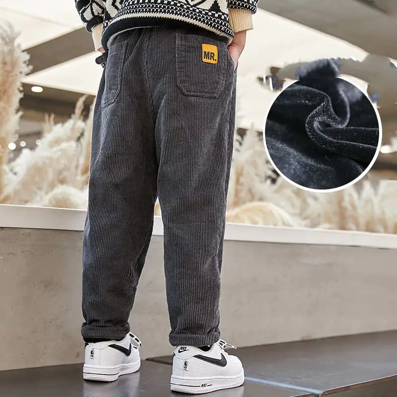 Fashionable Big Children's Corduroy Trousers for Winter