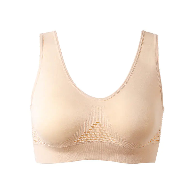 Plus Size Sports Bra with Breathable Cutouts for Yoga