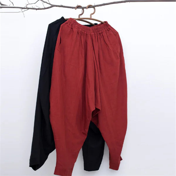 Casual Arc Pants with Ethnic Lantern Style