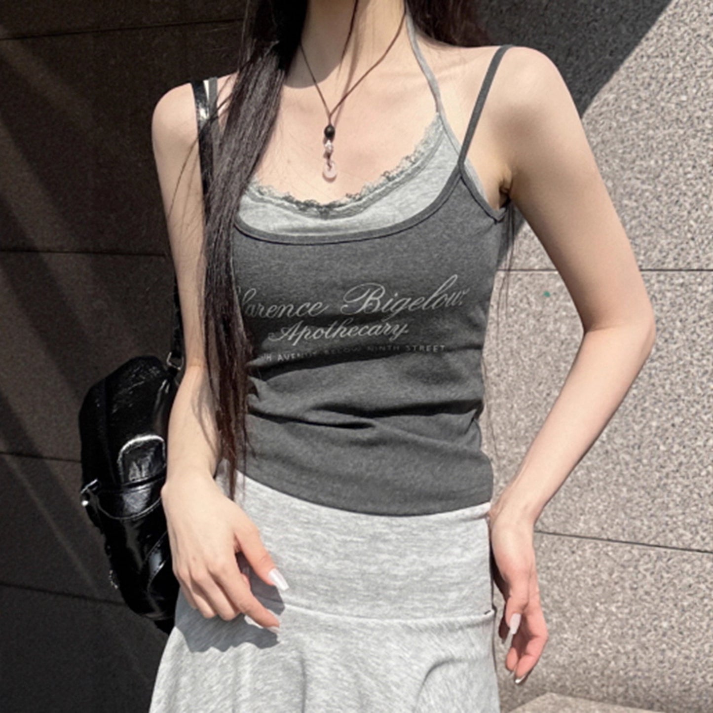 Sweet and Sexy Halter Neck Strapless Crop Top Trendy Fashion Summer New Sexy Spicy Girl Outerwear Two-Piece Set