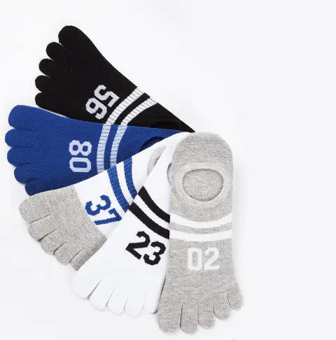 Five-Finger Sports Socks - Invisible Cotton Boat Socks