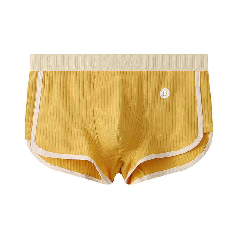 Four cornered pants mid waist flat leg pants