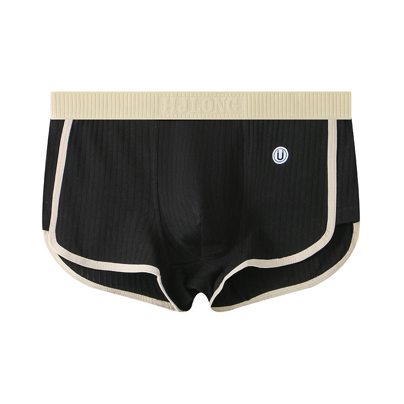 Four cornered pants mid waist flat leg pants