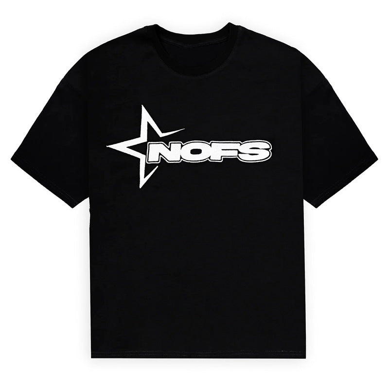 Short Sleeve Top for Men and Women, Street Hip Hop Punk Letter Print T-Shirt and Shorts