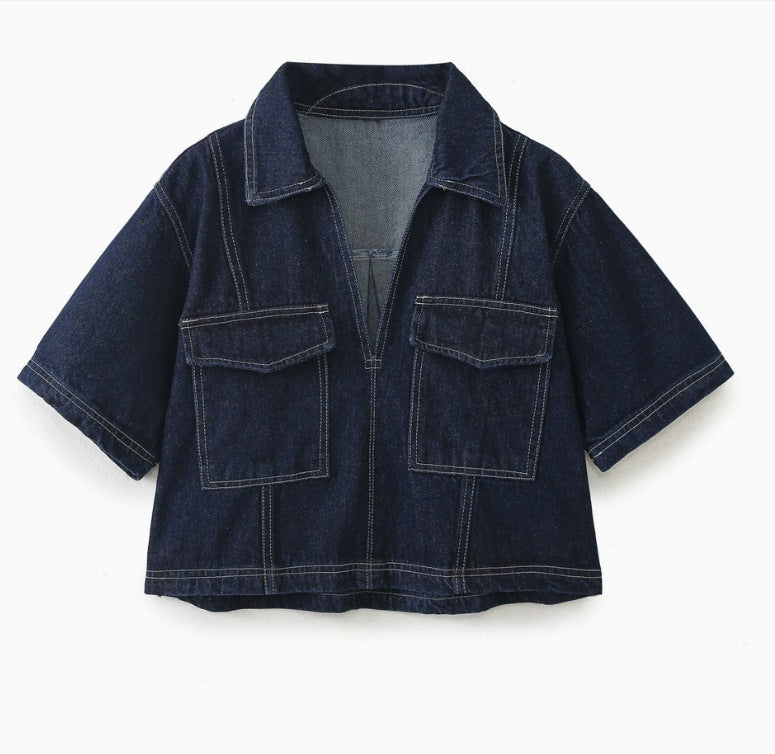 Short Denim Shirt for Women