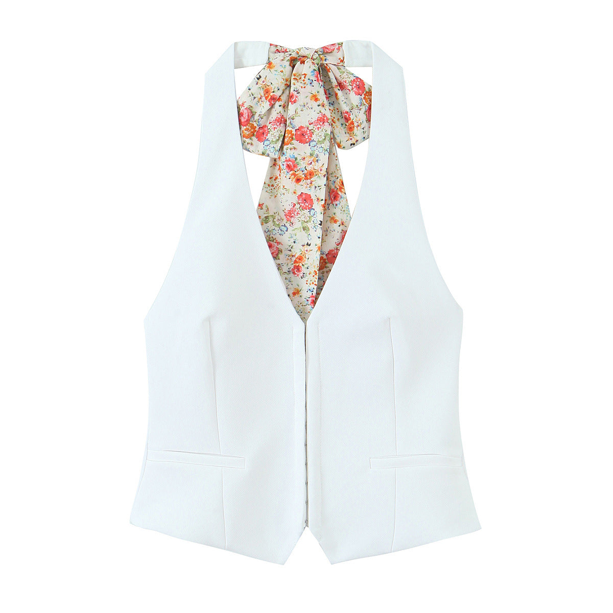 Women's Clothing Printed Thin Scarf Decorative Neck Hanging Top High Waist Short Pants Set